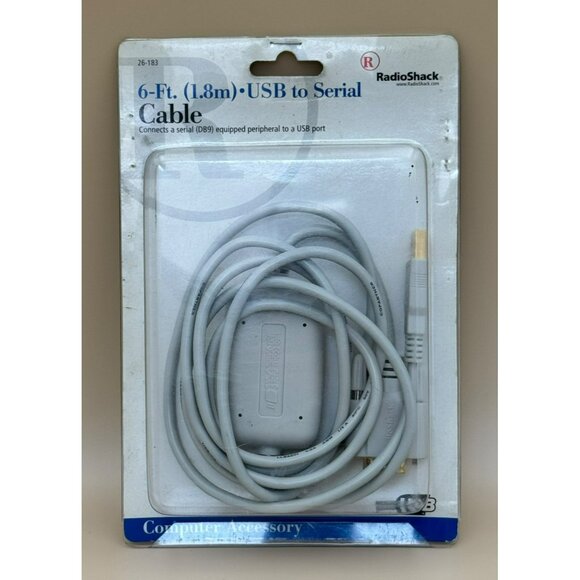 Radio Shack #26-183 Gold Plated USB to Serial DB-9 Connector 6 Ft Cable NEW - Picture 3 of 5